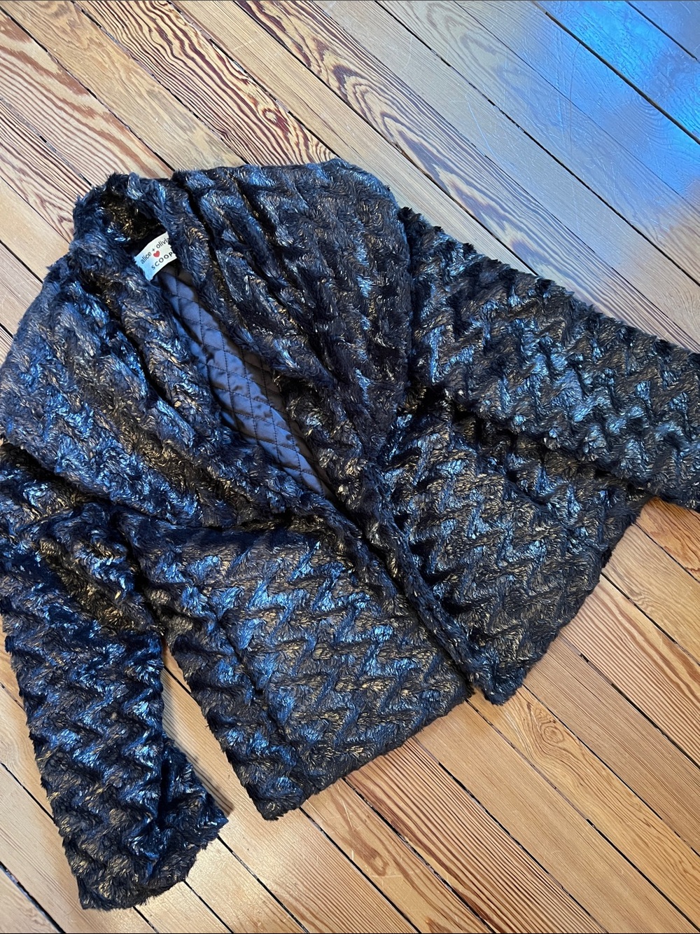Alice + Olivia Metallic Faux Fur Lady Jacket